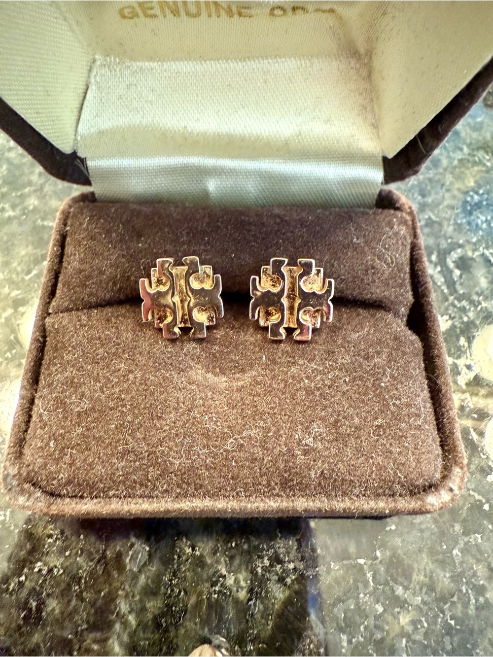 Tory Burch Gold Logo Stud Earrings